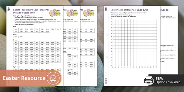 Easter 4 Figure Grid References Worksheet KS3 | Beyond