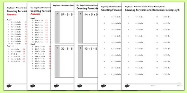 KS1 Arithmetic Content Worksheet / Worksheet Pack Counting Forwards and