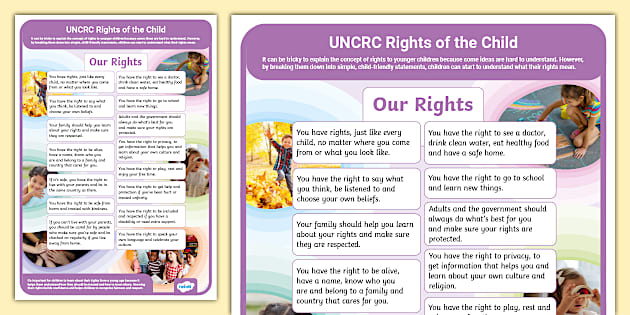 UNCRC Child Friendly Our Rights Display Poster - Twinkl