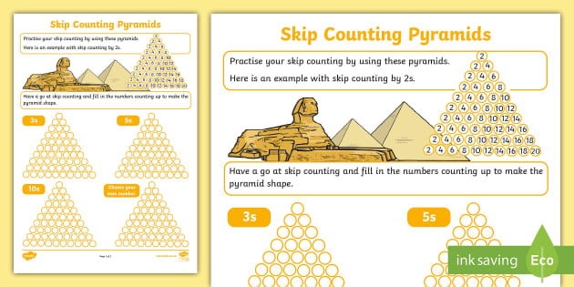 Skip Counting Pyramids Worksheet - Year 1 Maths - Twinkl