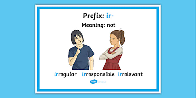 Prefix -Ir Definition Display Poster (teacher made) - Twinkl