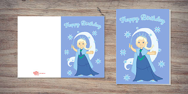 Ice Princess Birthday Card  Twinkl Party (teacher made)