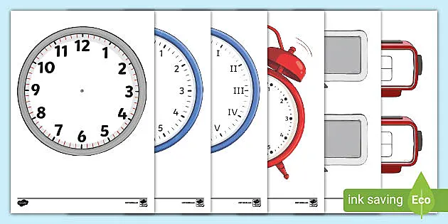Blank Clock Faces Worksheets
