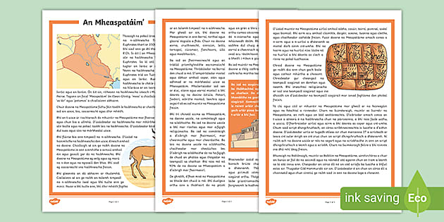 The Early Societies of Tigris and Euphrates Valley Fact File Gaeilge