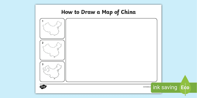 FREE! - How to Draw China Map Guide (teacher made) - Twinkl