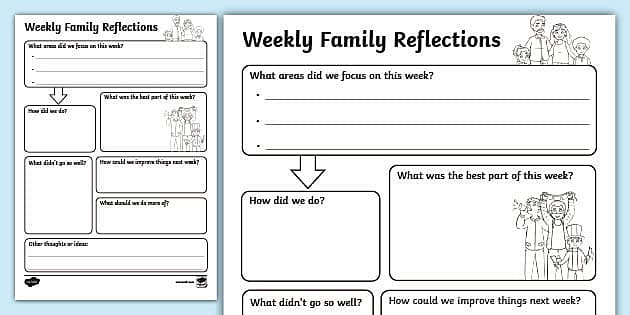 Weekly Family Reflection Sheet - Parents (teacher made)