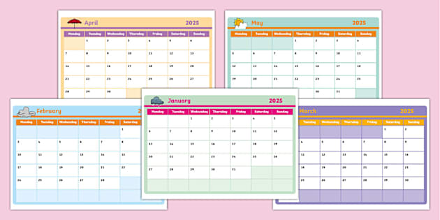 Editable 2025 Calendar - Twinkl