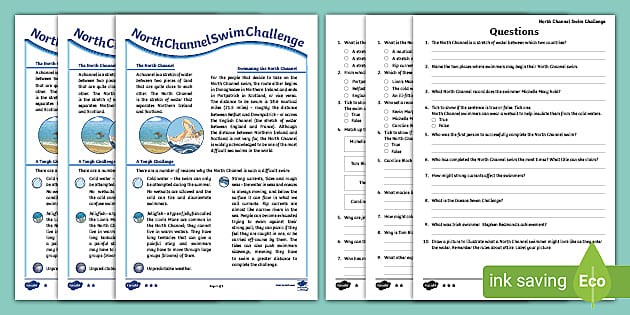 North Channel Swim Challenge Differentiated Comprehension Activity