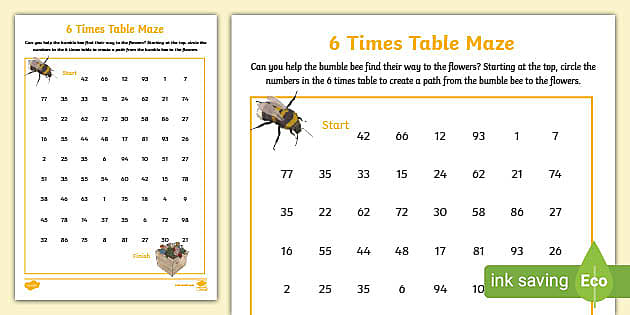 problem solving 6 times tables