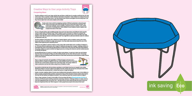 EYFS Maths Large Activity Tray Ideas Comparing Mass - Twinkl