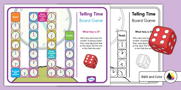 Telling Time Board Game (Teacher-Made) - Twinkl