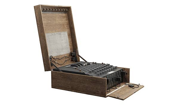 Enigma Machine Augmented Reality (AR) Quick Look Model Educational Teaching