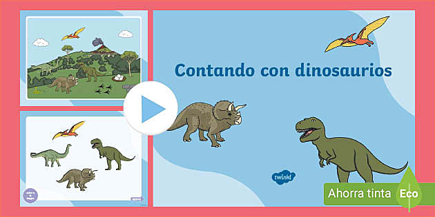 FREE! - PowerPoint: Contando con dinosaurios (Teacher-Made)