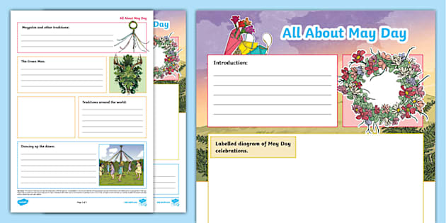 All About May Day Non-Chronological Report Template - Twinkl