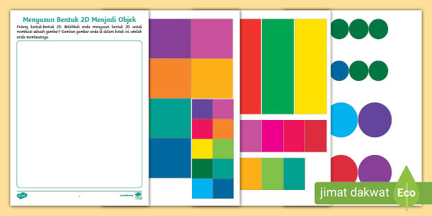 Bentuk Dua Dimensi Matematik Tahun 1 - Menyusun Bentuk 2D Menjadi Objek