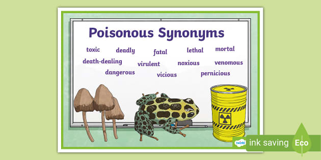 Poisonous Synonyms Word Mat (teacher made) - Twinkl