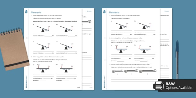 Moments Worksheet | Science | Beyond Secondary - Twinkl