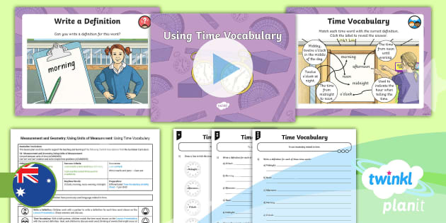 Year 4 Using Units of Measurement: Time Vocabulary Lesson 1