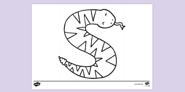 FREE! - S Snake Lowercase Colouring Sheet | Colouring Sheets