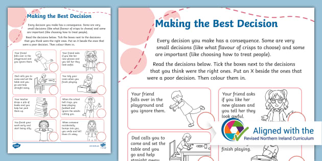 Making the Best Decision Activity Sheet (Teacher-Made)