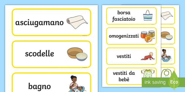 Cose per i bebè Parole Illustrate (teacher made) - Twinkl