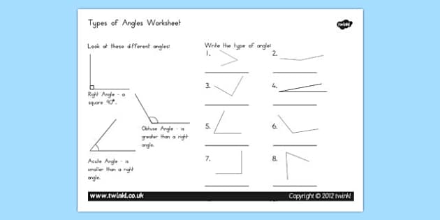 Acute and Obtuse Angles Worksheet (Teacher-Made) - Twinkl