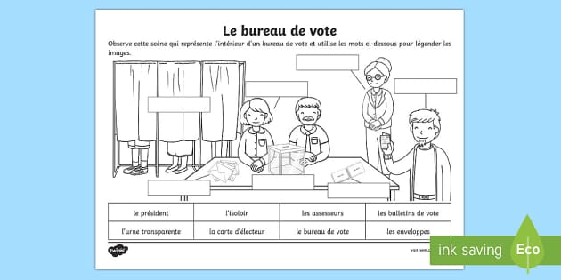 Interessant waterbestendig Moedig Feuille d'activités : Le bureau de vote (Teacher-Made)