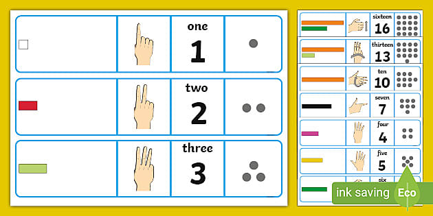 BSL Number Rods Matching Card Game (Northern Dialect)