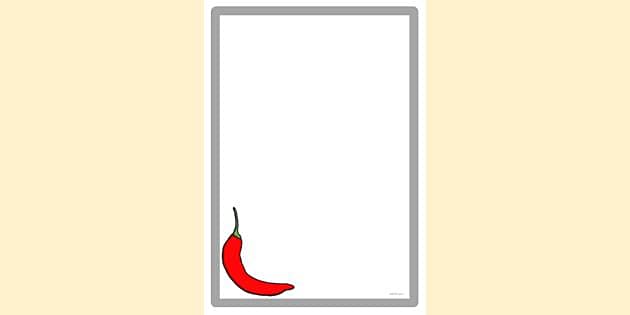 FREE! - Simple Blank Chilli Pepper Border | Page Borders | Twinkl