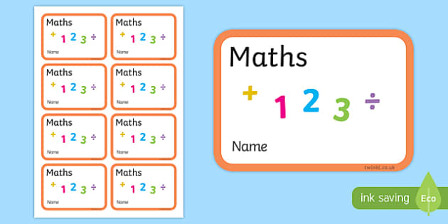 👉 Maths Book KS2 & KS1 Labels - Maths Resources - Twinkl