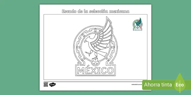 FREE! - Hoja para colorear: Escudo de la selección mexicana
