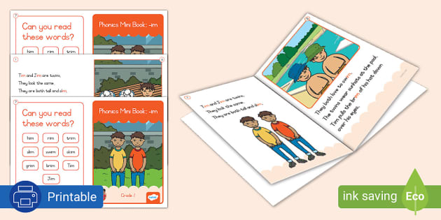 Grade 1 Mini Book: -im (teacher made) - Twinkl