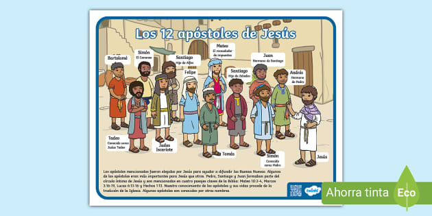 Póster: Los 12 apóstoles de Jesús (Teacher-Made) - Twinkl