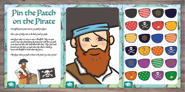 Party Games for Boys Pin the Patch on the Pirate Printable 