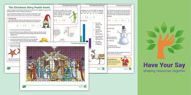 The Christmas Story Puzzle Game (teacher made) - Twinkl