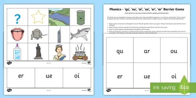 Phonics Qu Ou Oi Ue Er Ar Barrier