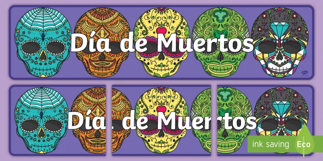 El dia de los muertos, a tradução é dia dos mortos. banner para o