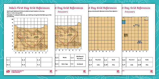 T Or 75 Jakes First Day Treasure Map Grid References Activity Sheets Ver 2 