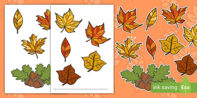 👉 Printable Pictures Of Autumn Leaves A4 Cut-Outs