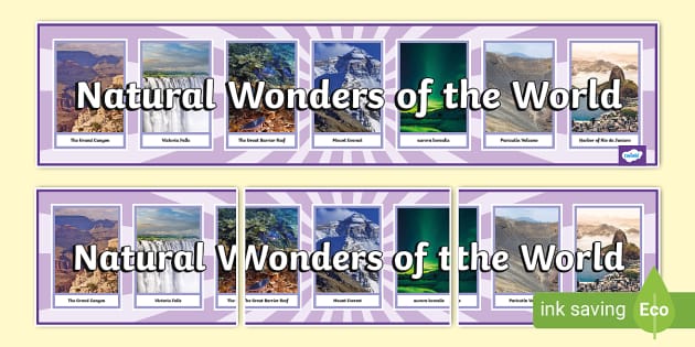 Natural Wonders of the World Photo Display Banner - Twinkl