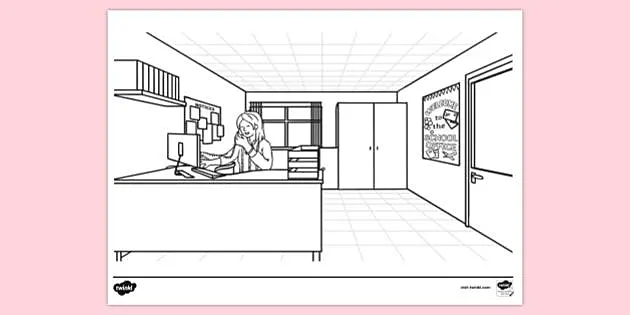 FREE! - School Office Colouring Sheet | Colouring Sheets