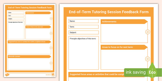 End-of-Term Tutoring Session Feedback (Teacher-Made)