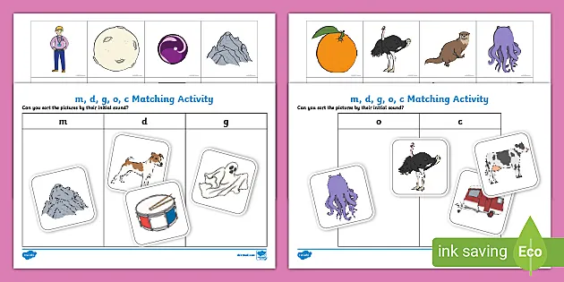 M D G O C Initial Sounds Sorting Cutting Skills Activity M D G O C Initial Sounds Sorting Cutting Skills Activity