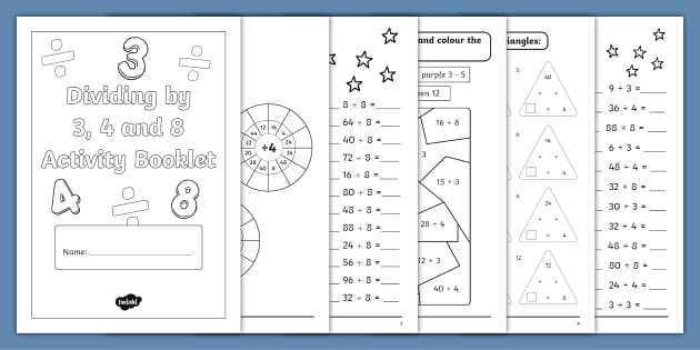 👉 Dividing by 3, 4 and 8 Activity Booklet (teacher made)