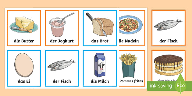 Food Items Matching Cards German teacher Made Twinkl