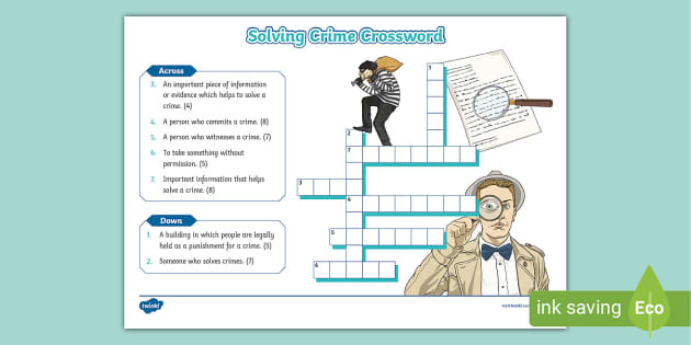 Solving Crime Crossword (teacher made) Twinkl