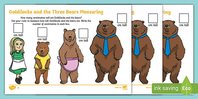 Goldilocks and the Three Bears Size Ordering (Teacher-Made)