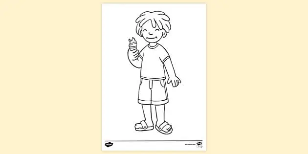 eating ice cream coloring page
