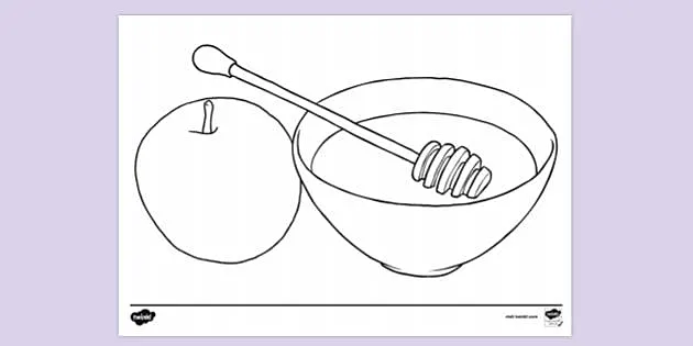Apples And Honey Coloring Page