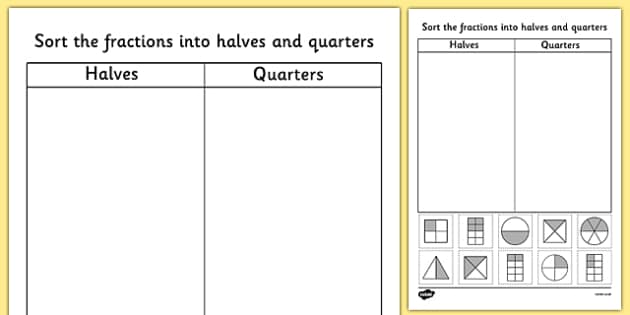 shapes shading quarters of Quarters Worksheet fractions, and Sorting half Halves shapes shading quarters of Quarters Worksheet fractions, and Sorting half Halves